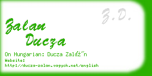 zalan ducza business card